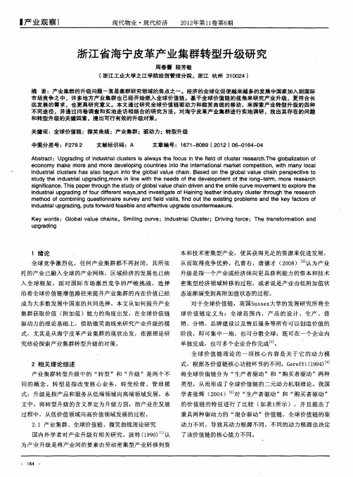 浙江省海宁皮革产业集群转型升级研究