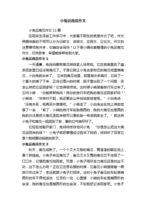 小兔运南瓜作文11篇