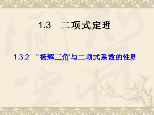 1.3.2《“杨辉三角”与二项式系数的性质》课件(新人教A版选修2-3)