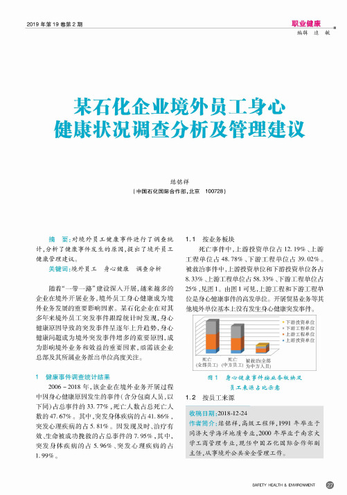 某石化企业境外员工身心健康状况调查分析及管理建议