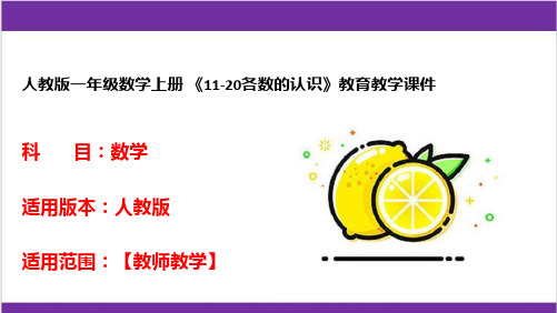 人教版一年级数学上册 《11-20各数的认识》教育教学课件 