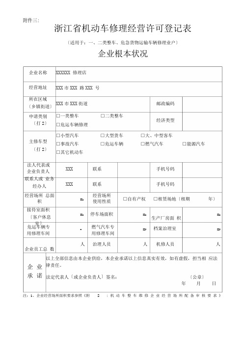 各类场地面积要求参照一类整车和二类整车要求配备