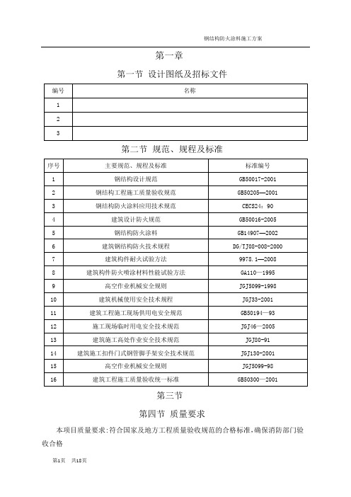 厚型防火涂料施工方案