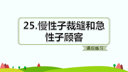 新部编版三年级下学期语文第25课慢性子裁缝和急性子顾客课后练习题含答案