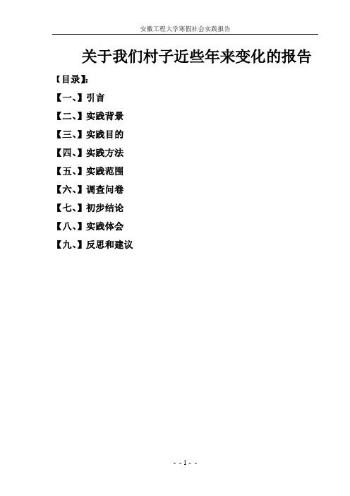 2011年寒假实践报告