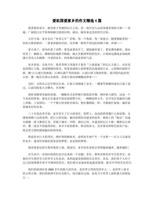 爱祖国爱家乡的作文精选4篇
