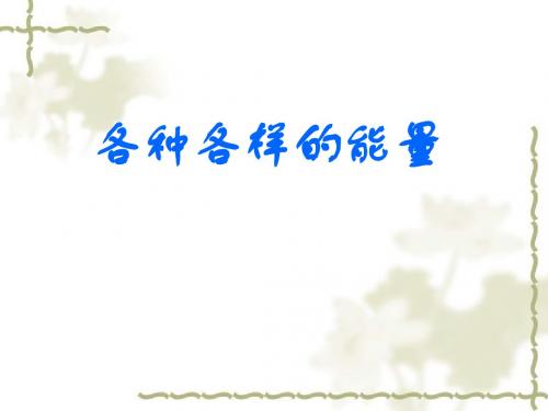 苏教版科学六下《各种各样的能量》PPT课件