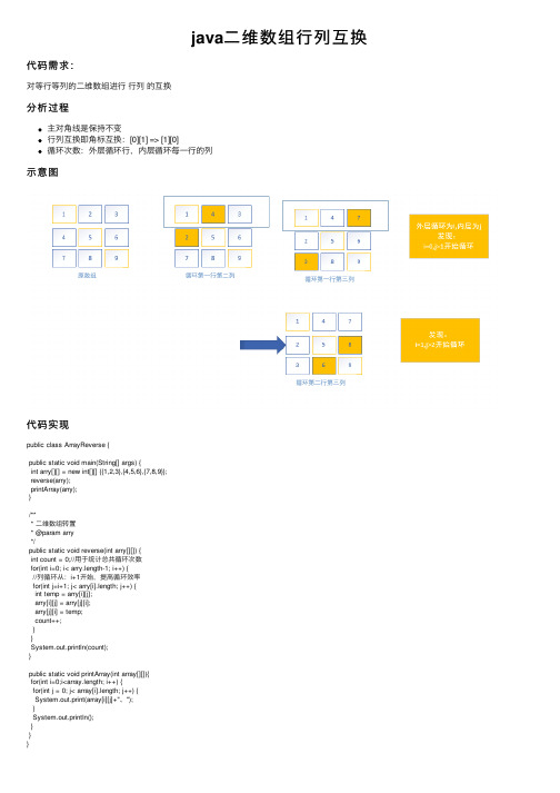 java二维数组行列互换