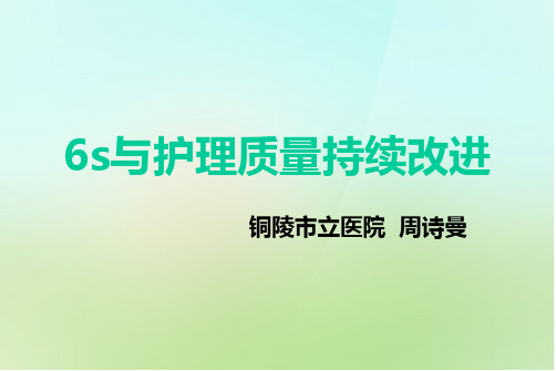 6S管理及护理质量持续改进