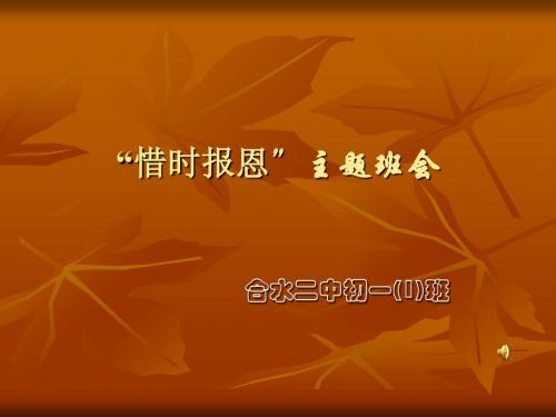 “惜时报恩”主题班会 PPT课件