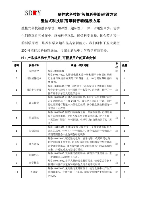 智慧科普走廊(壁挂式科技馆)整体解决方案