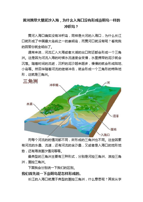 黄河携带大量泥沙入海，为什么入海口没有形成崇明岛一样的冲积岛？