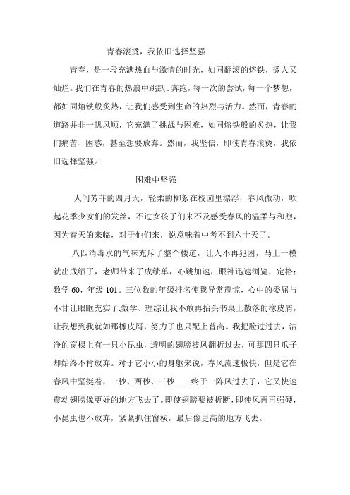 青春滚烫,我依旧选择坚强作文