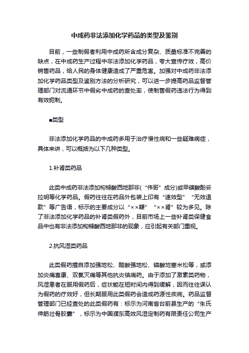 中成药非法添加化学药品的类型及鉴别