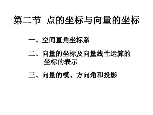 高等数学《点的坐标与向量的坐标》