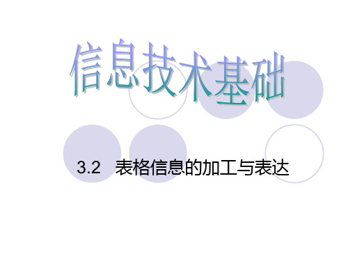 表格信息的加工与表达