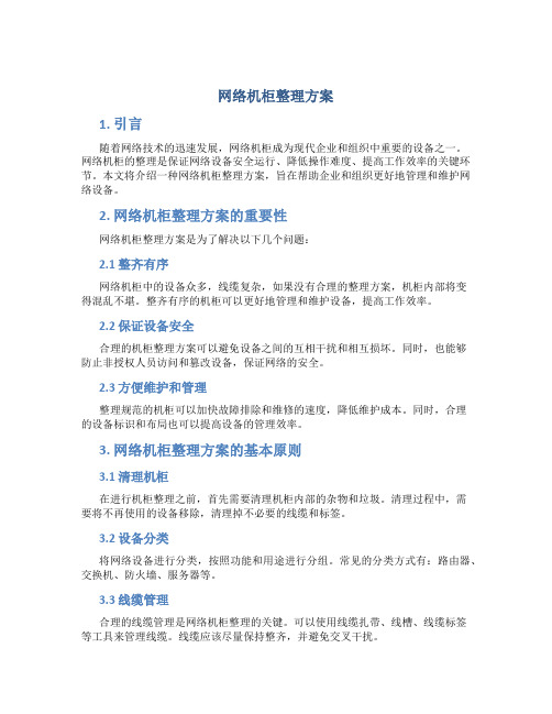 网络机柜整理方案