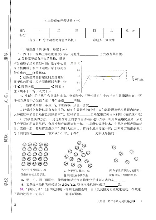 13秋单元(一)11分子动理论内能2热机