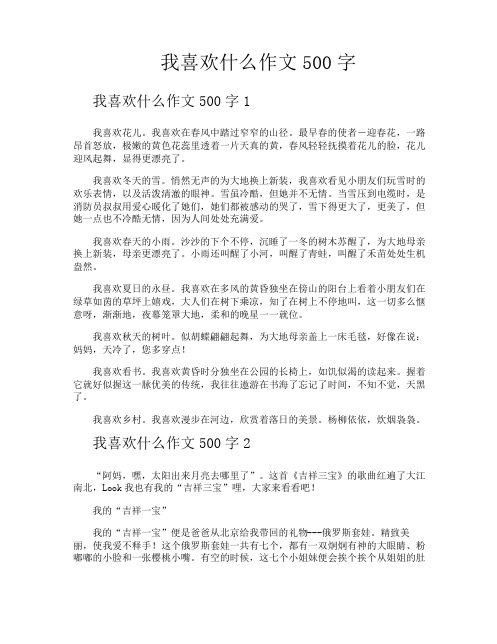 我喜欢什么作文500字