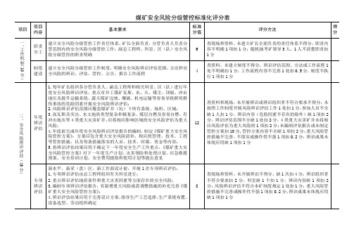 安全风险分级管控(2020新版安全生产标准化评分表)