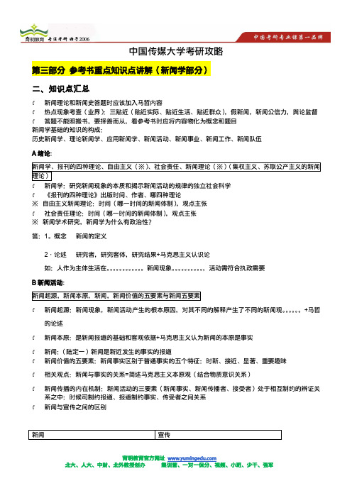 中传新闻学考研知识点汇总-新闻理论常考点