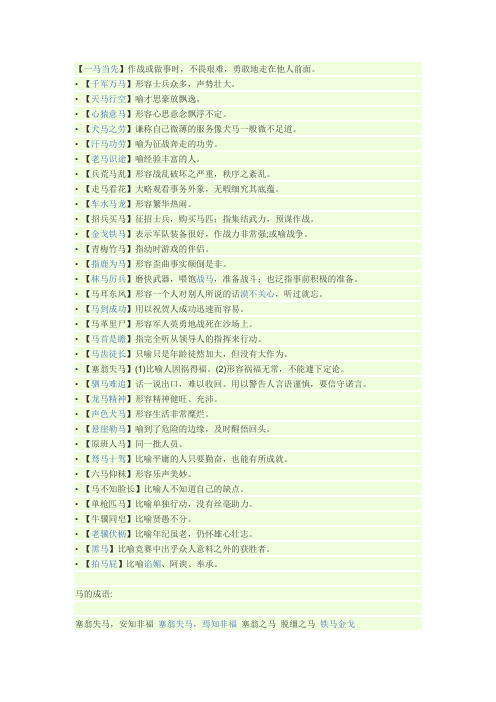 马的成语大全