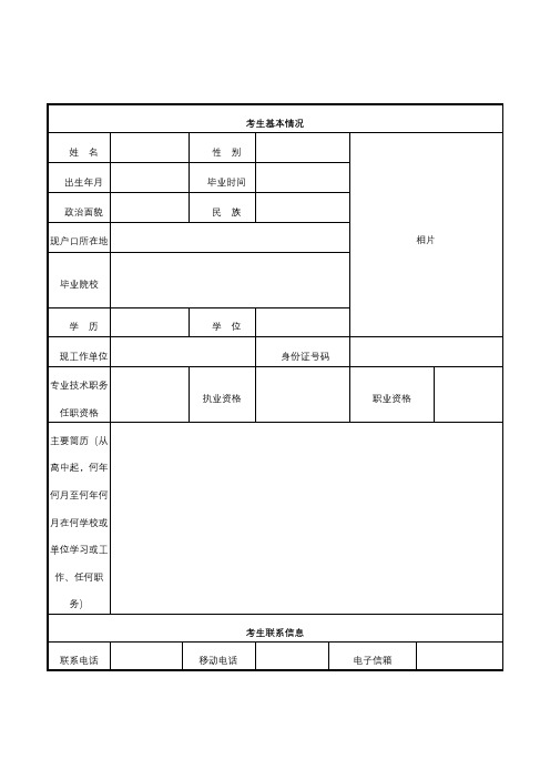 考生基本情况【模板】