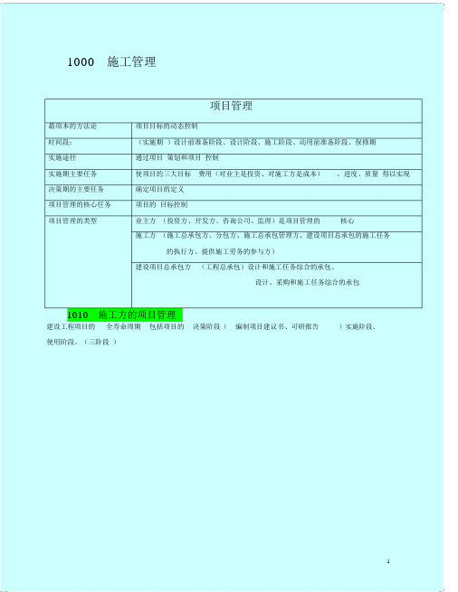 经典地二建施工管理讲义与重点笔记