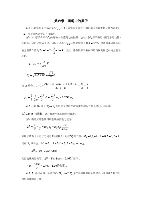 原子物理学课后习题答案第6章