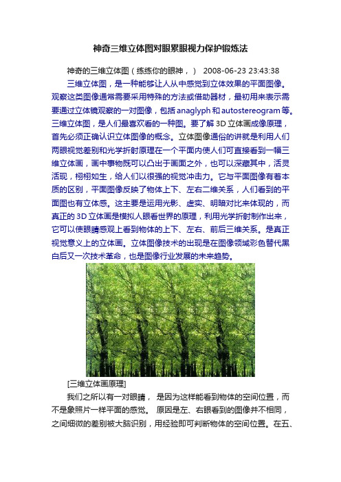 神奇三维立体图对眼累眼视力保护锻炼法