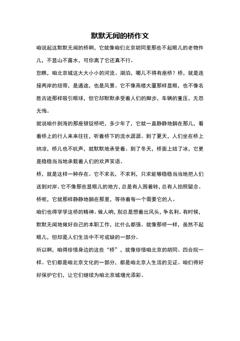 默默无闻的桥作文