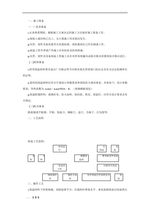 风管玻璃棉保温技术交底