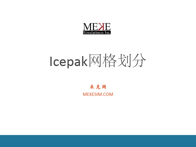 Icepak网格划分