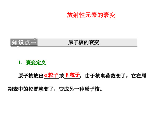 放射性元素的衰变课件