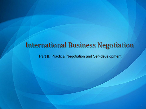 国际商务谈判(英文版)Chapter 9  Negotiation in Different Business Fields