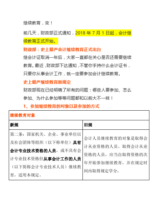 会计人员继续教育新规定