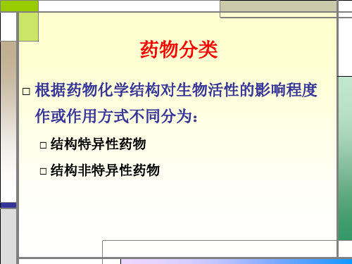 药物的化学结构与药效的关系