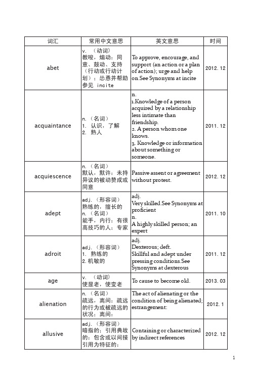 新GRE300预测词汇