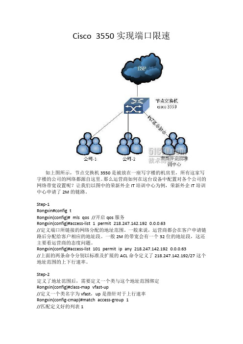 Cisco3550实现端口限速