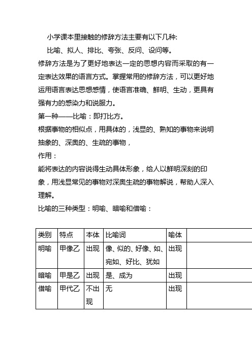 小学常见修辞方法