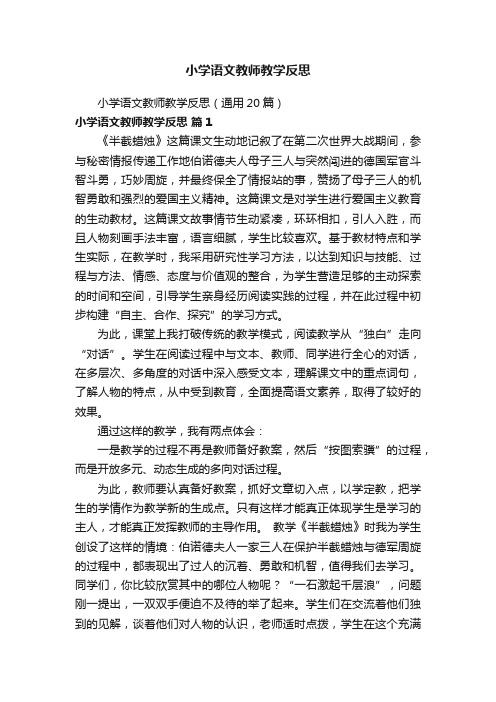 小学语文教师教学反思