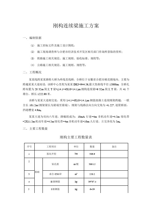 刚构连续梁施工方案