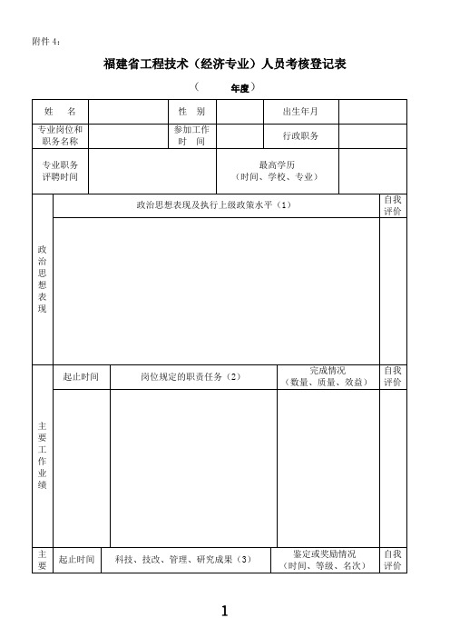 工程技术人员考核表