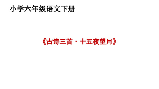 六年级语文下册《古诗三首 十五夜望月》