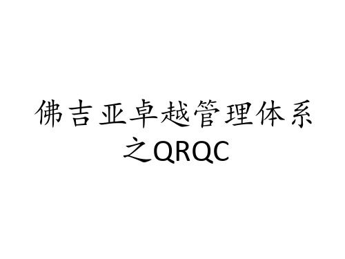 佛吉亚卓越管理体系之QRQC ppt课件