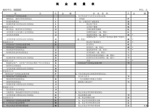 空白现金流量表