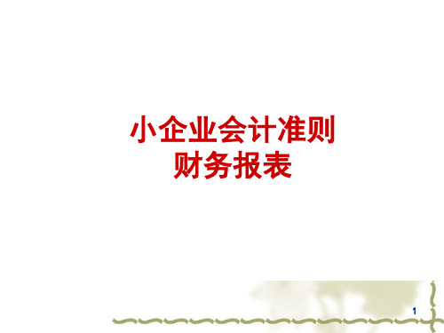 小企业会计准则财务报表资料