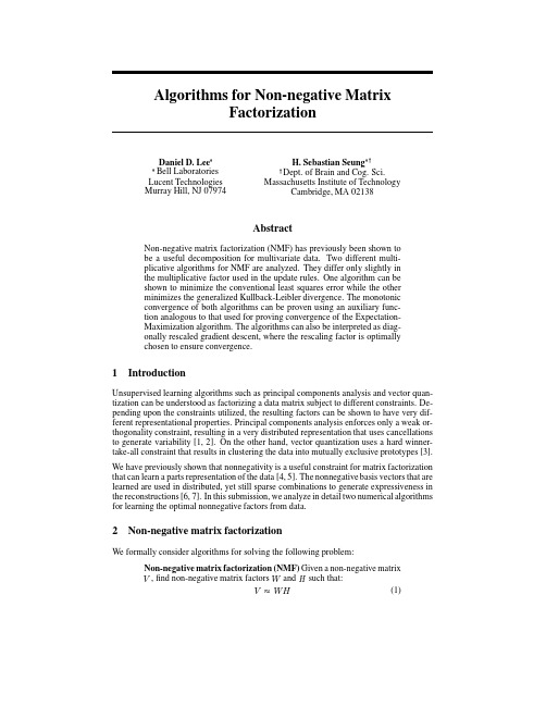 Algorithms for Non-negative Matrix Factorization