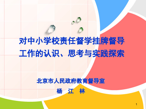 对中小学校责任督学挂牌督导工作的认识、思考与实践探索ppt课件