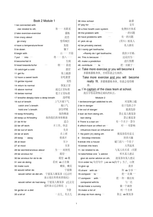 (完整版)外研版高中英语必修2短语